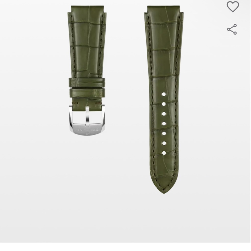 Breitling Green Leather Watch Strap